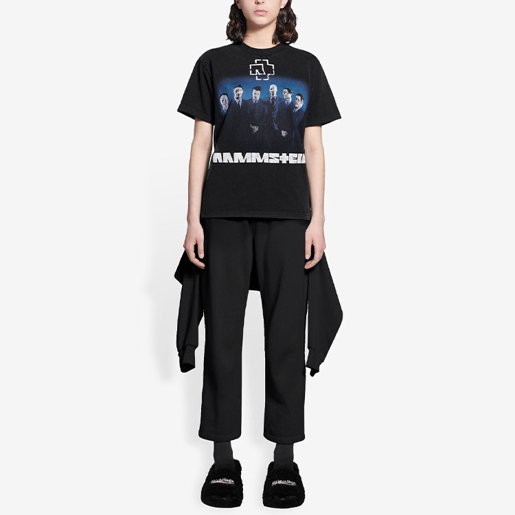 Sizing (W) バレンシアガ x ラムシュタイン ブラック Tシャツ レギュラーフィット 670943TLV511000