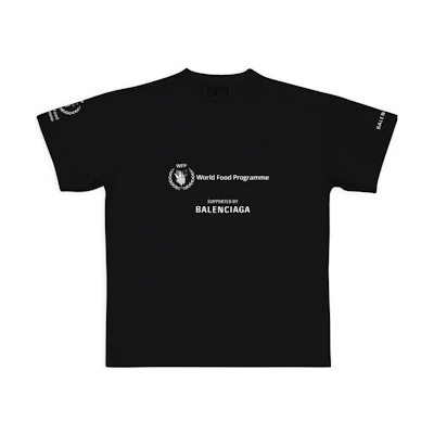 (Women) Balenciaga WFP FW22 Black Logo Print Oversized T-Shirt. 612965TMVL21070
