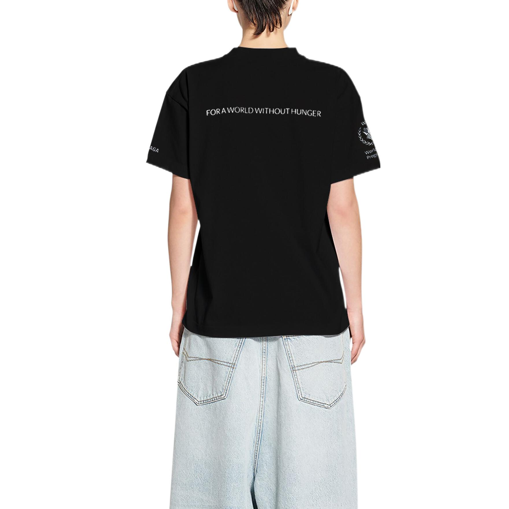 (Women) Balenciaga WFP FW22  Black Logo Print Oversized T-Shirt. 612965TMVL21070 圖 4