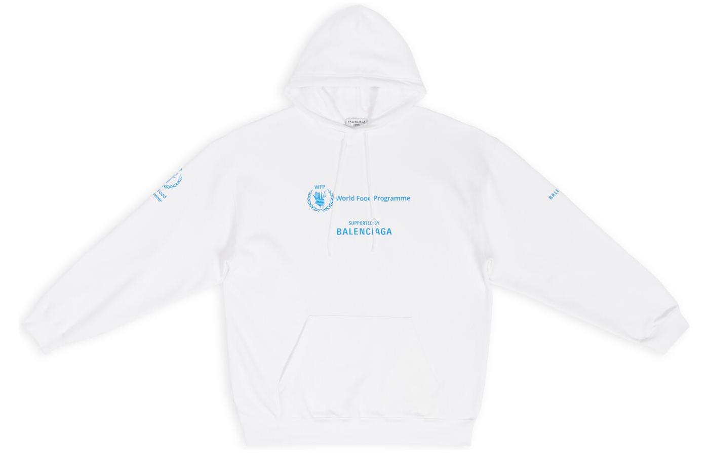 Buy (Women) Balenciaga x WFP FW22  White Hoodie with Logo Print Collaboration. 578135TMVL19086