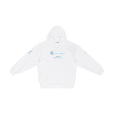 (Women) Balenciaga WFP FW22 White Hoodie with Logo Print Collaboration. 578135TMVL19086