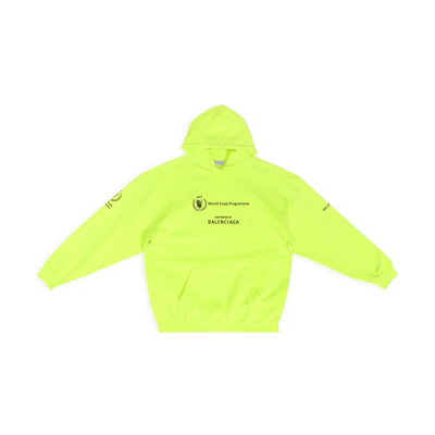 (Women) Balenciaga WFP FW22 Fluorescent Yellow Logo Hoodie 578135TMVL17110