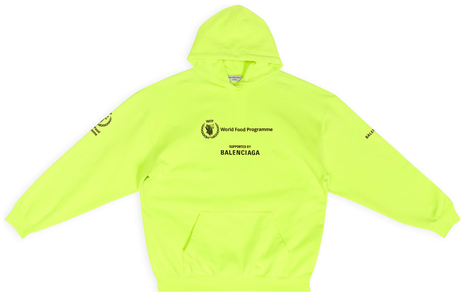 (Women) Balenciaga WFP FW22 Fluorescent Yellow Logo Hoodie 578135TMVL17110 圖 2