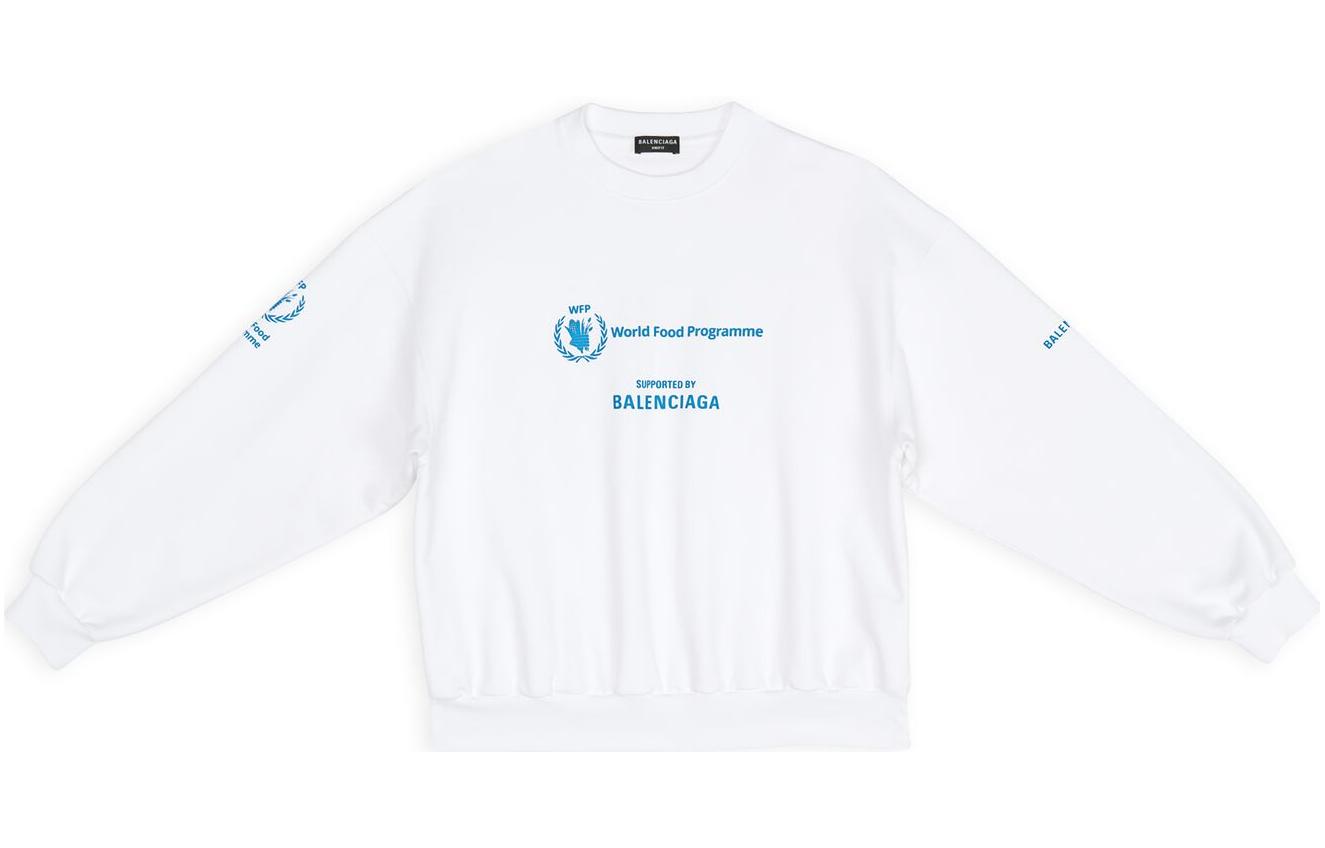 Order (W) 巴黎世家 x WFP 2022秋冬白色印花宽松款卫衣 697869TMVL10908