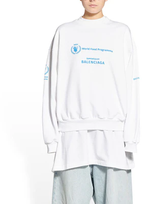 (W) 巴黎世家 x WFP 2022秋冬白色印花宽松款卫衣 697869TMVL10908 Shop (W) 巴黎世家 x WFP 2022秋冬白色印花宽松款卫衣 697869TMVL10908