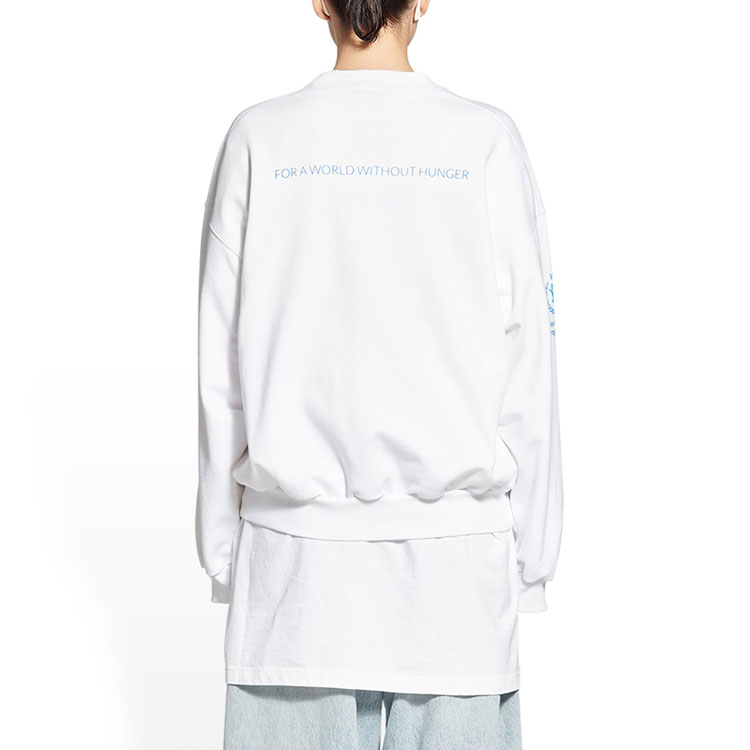 Purchase (W) 巴黎世家 x WFP 2022秋冬白色印花宽松款卫衣 697869TMVL10908