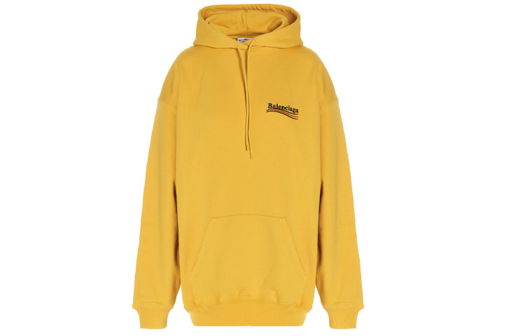 (Women) Balenciaga Yellow Embroidered Logo Hoodie Regular Fit. 578135TKVI97442 圖 3