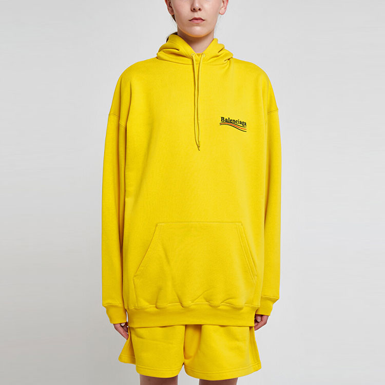 (Women) Balenciaga Yellow Embroidered Logo Hoodie Regular Fit. 578135TKVI97442 圖 4
