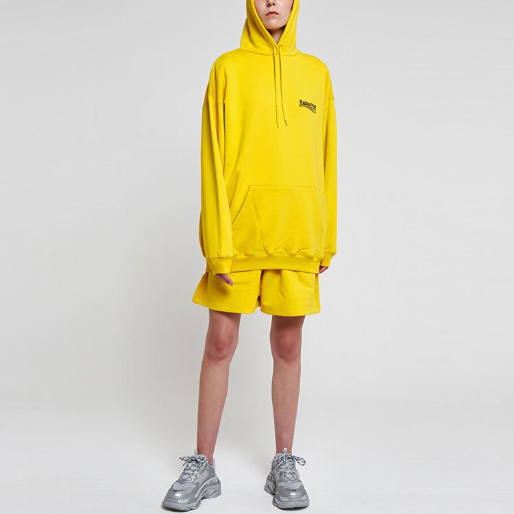 (Women) Balenciaga Yellow Embroidered Logo Hoodie Regular Fit. 578135TKVI97442 圖 5