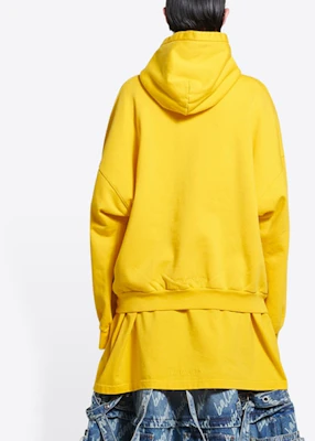 (W) Balenciaga Hoodie Kuning Printed Pullover Regular Fit. 675003TLVG87200 Details for (W) Balenciaga Hoodie Kuning Printed Pullover Regular Fit. 675003TLVG87200