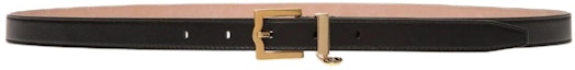 Buy (Women) BALLY Black Leather Belt with Gold Buckle, 2cm Width. 6306853