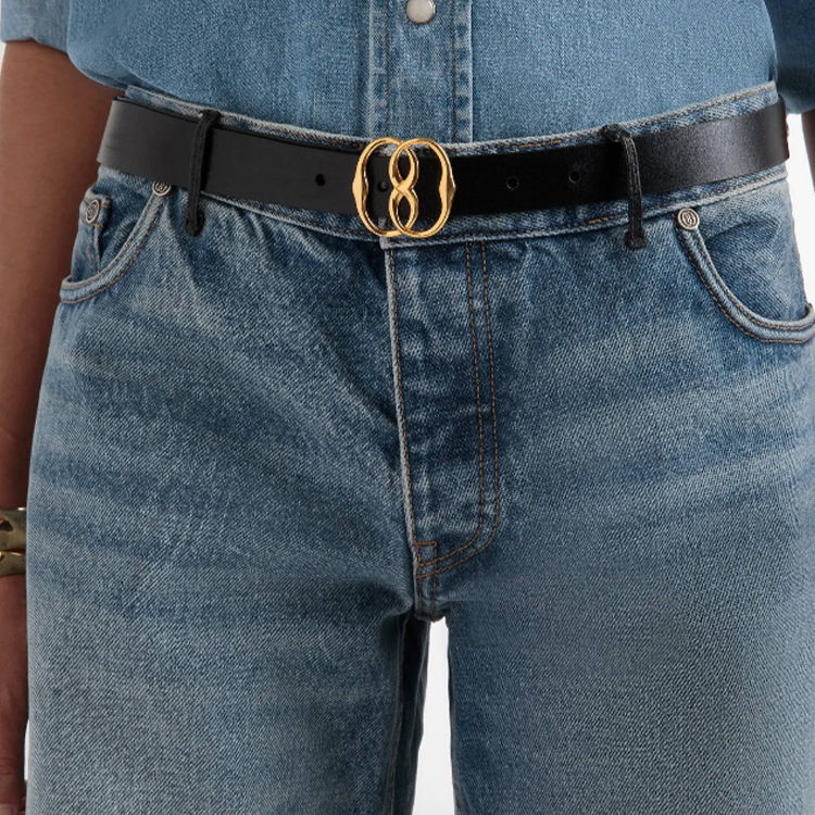 (Women) BALLY  Black Leather Belt with Logo Buckle, 2.5CM Width. 6304232 圖 3