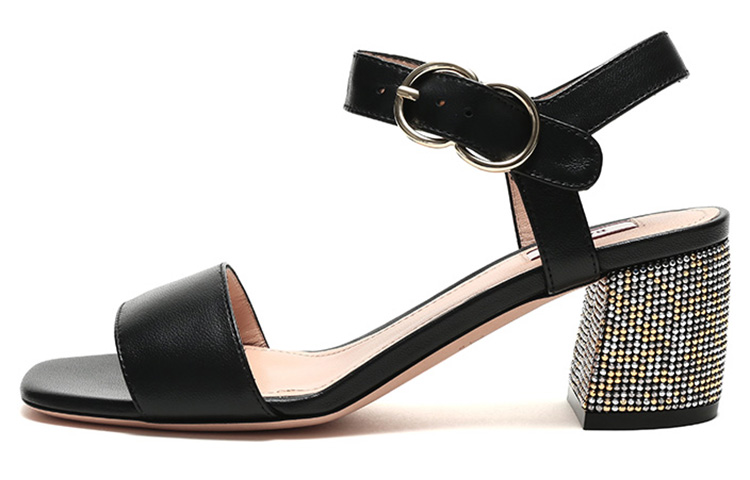 (Women) BALLY 'Black Leather High Heel Sandal' 6231157