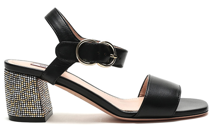Order (W) BALLY ''Sandales à Talons Hauts en Cuir Noir'' 6231157