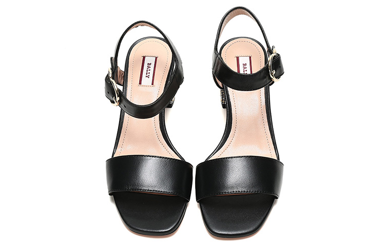Shop (W) BALLY ''Sandales à Talons Hauts en Cuir Noir'' 6231157
