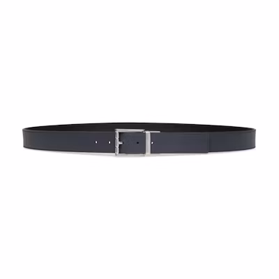 (Women) BALLY Blue Reversible Embossed Leather Belt with Pin Buckle 3.5cm 6304875