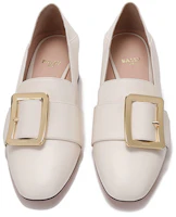 Shop BALLY 皮質 方扣粗跟 時尚萬能高筒鞋 女款 骨白色