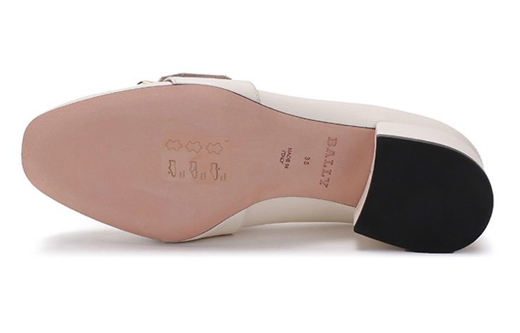 Details for (Women) BALLY 'Bone White Buckle Block Heels' 6238156