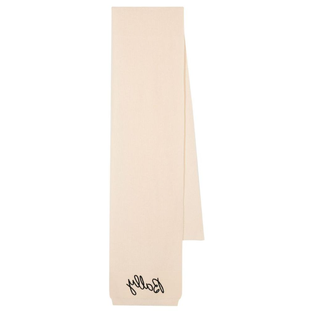 (Women) BALLY  Merino Wool Knit Ribbed Scarf in Bone Beige. 6308654 圖 3
