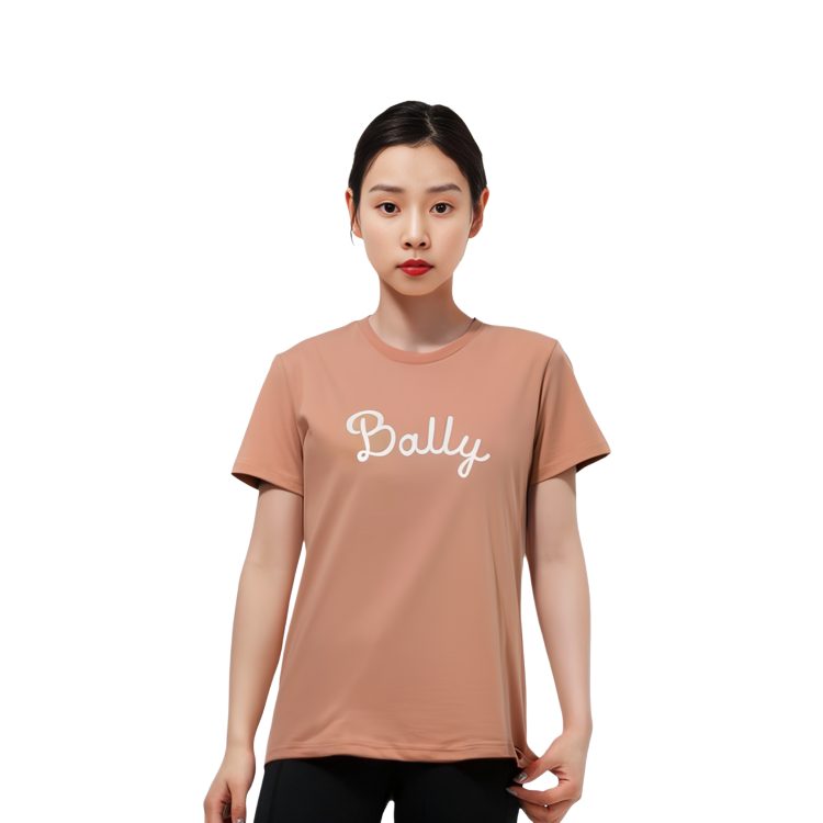 Lookbook (W) 발리 핑크 로고 프린트 크루넥 반팔 티셔츠 SS22. 6300246