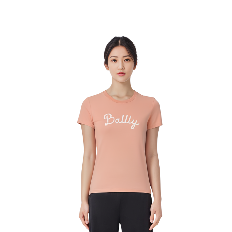 Purchase (W) 발리 핑크 로고 프린트 크루넥 반팔 티셔츠 SS22. 6300246