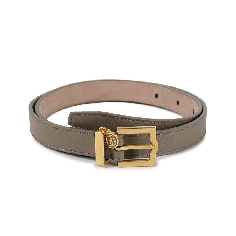 Order (Women) BALLY  Slim Leather Belt Light Brown 2cm Pin Buckle Uncut Design. 6307440