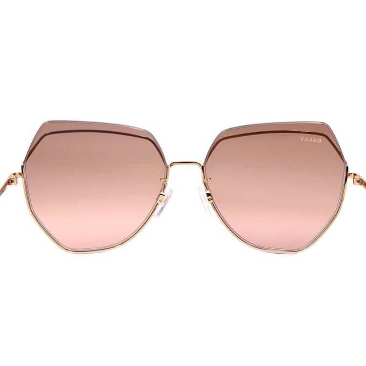 Shop (W) BALLY Avant-Garde Cermin Mata BY0076-D Wanita Emas/Pink-Merah. BY0076-D 28Z