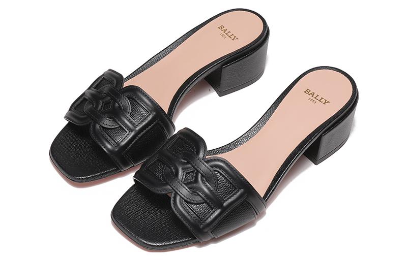 Lookbook (Women) BALLY B-Chain Leather Chunky Heel Slide 'Black' 6239488
