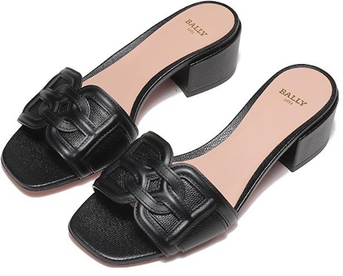 (W) BALLY B-Chain Kulit Chunky Hak Sandal 'Hitam' 6239488 Lookbook (W) BALLY B-Chain Kulit Chunky Hak Sandal 'Hitam' 6239488