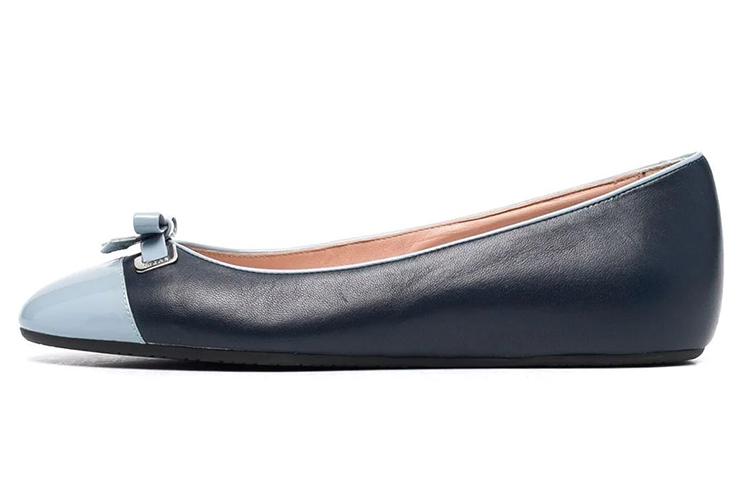 (W) BALLY Ballet Flats 'Blue Bow Detail'