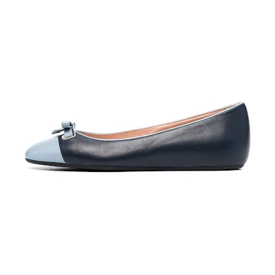 (W) BALLY Ballet Flats 'Blue Bow Detail'
