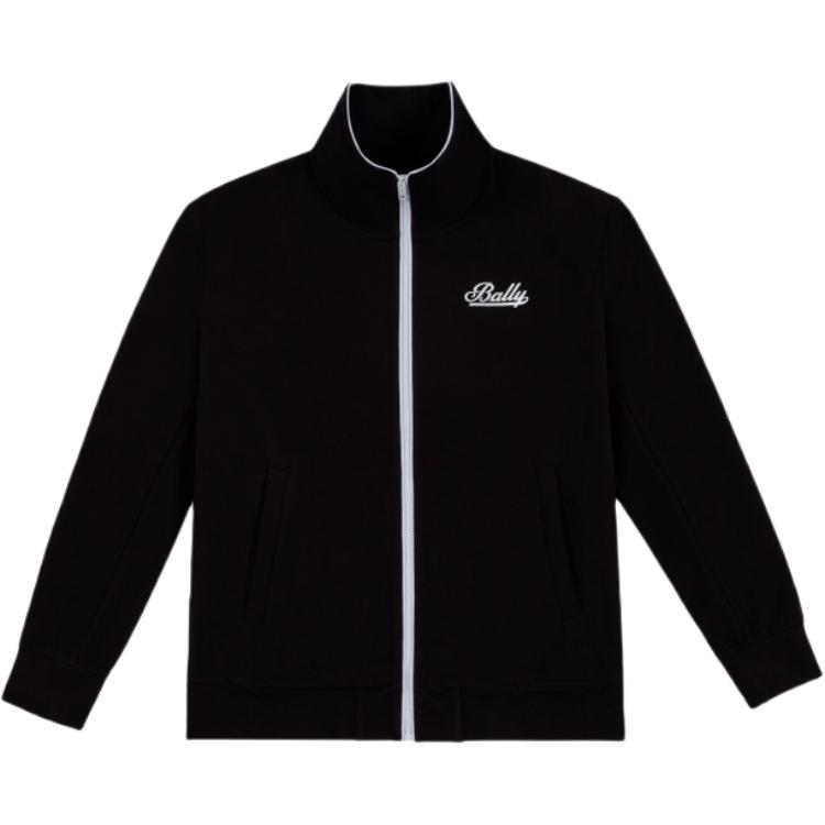 (Women) BALLY Black Letter Print Stand Collar Long Sleeve Jacket 6302726