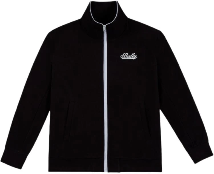 women-bally-black-letter-print-stand-collar-long-sleeve-jacket-6302726