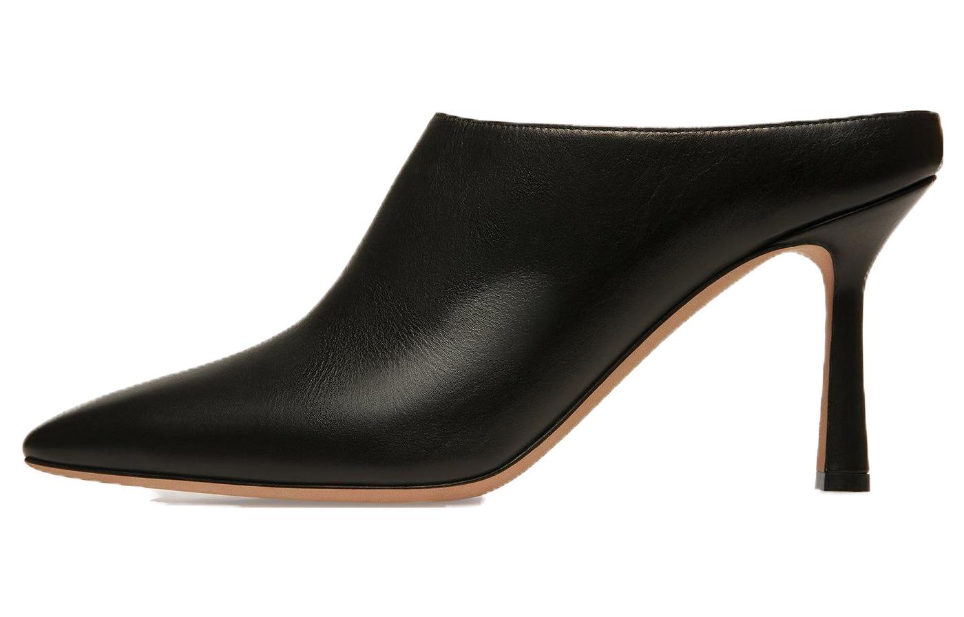 (Women) BALLY Calfskin High-Heel Slide 'Black Fashion' 6303108