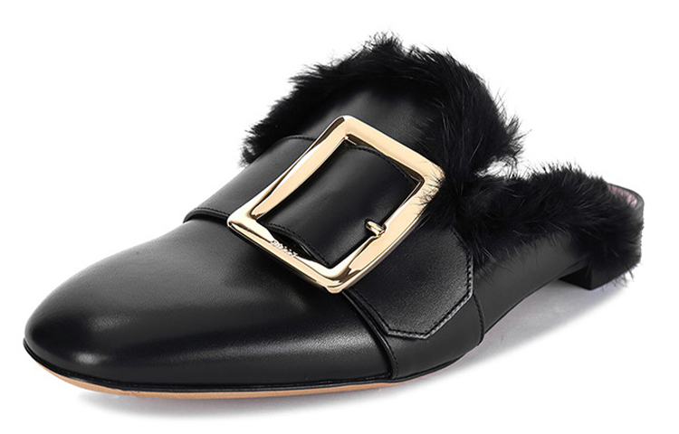 Order (W) BALLY Sandal Slip-On Kulit Sapi Hitam. 6223313