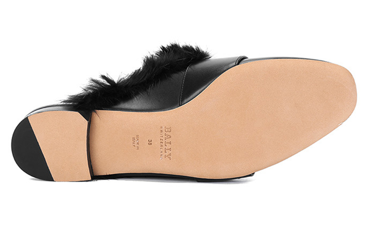 Shop (W) BALLY Sandal Slip-On Kulit Sapi Hitam. 6223313