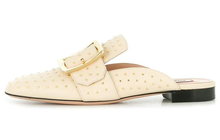 (Women) BALLY Calfskin Studded Slide 'Beige' 6230102