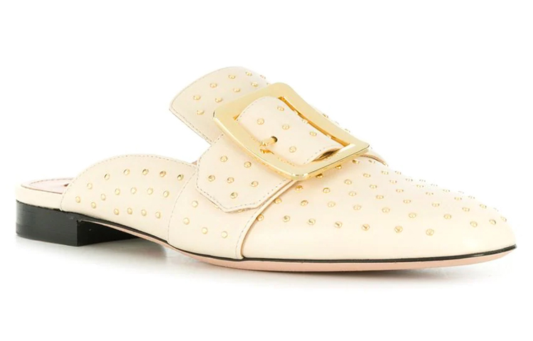 Order (Women) BALLY Calfskin Studded Slide 'Beige' 6230102