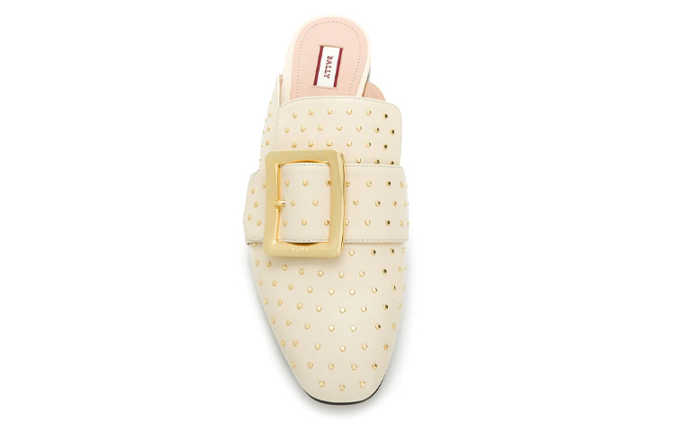 Lookbook (Women) BALLY Calfskin Studded Slide 'Beige' 6230102