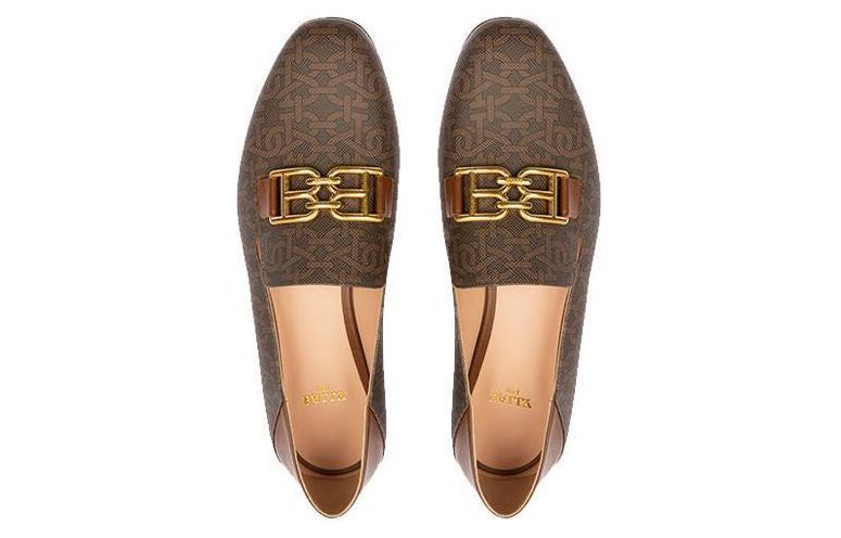 (W) BALLY Classic Loafer 'Logo Print Brown' 圖 3