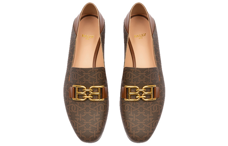 (W) BALLY Classic Loafer 'Logo Print Brown' 圖 4
