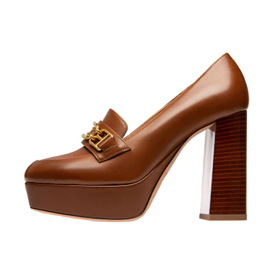 (W) BALLY Deasia 'Simplified Brown Leather High Heels'
