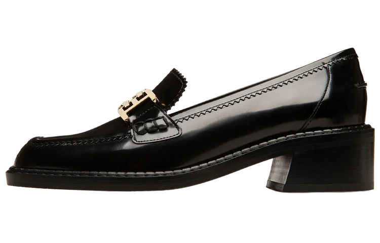 (Women) BALLY Ellyane 'Black Leather Square Toe Block Heel' 6301289