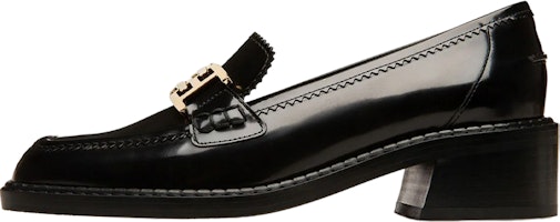 (Women) BALLY Ellyane 'Black Leather Square Toe Block Heel' 6301289 (Women) BALLY Ellyane 'Black Leather Square Toe Block Heel' 6301289