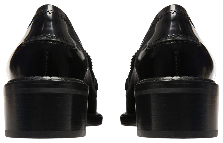 Shop (W) BALLY Ellyane 'Tacón Cuadrado Punta Negra de Piel' 6301289