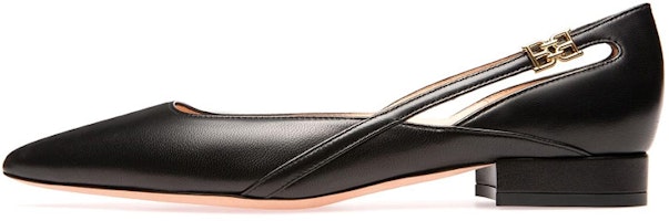 (Women) BALLY Elsa Flat 'Black Leather' 6236615 (Women) BALLY Elsa Flat 'Black Leather' 6236615