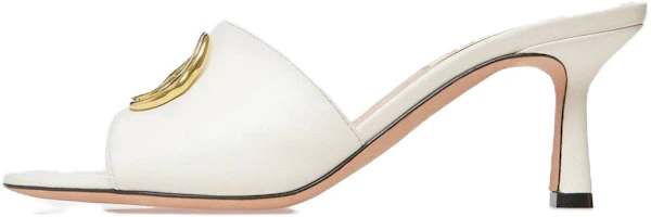 (Women) BALLY Emblem 'White Leather Slide Heels' 6304826 (Women) BALLY Emblem 'White Leather Slide Heels' 6304826