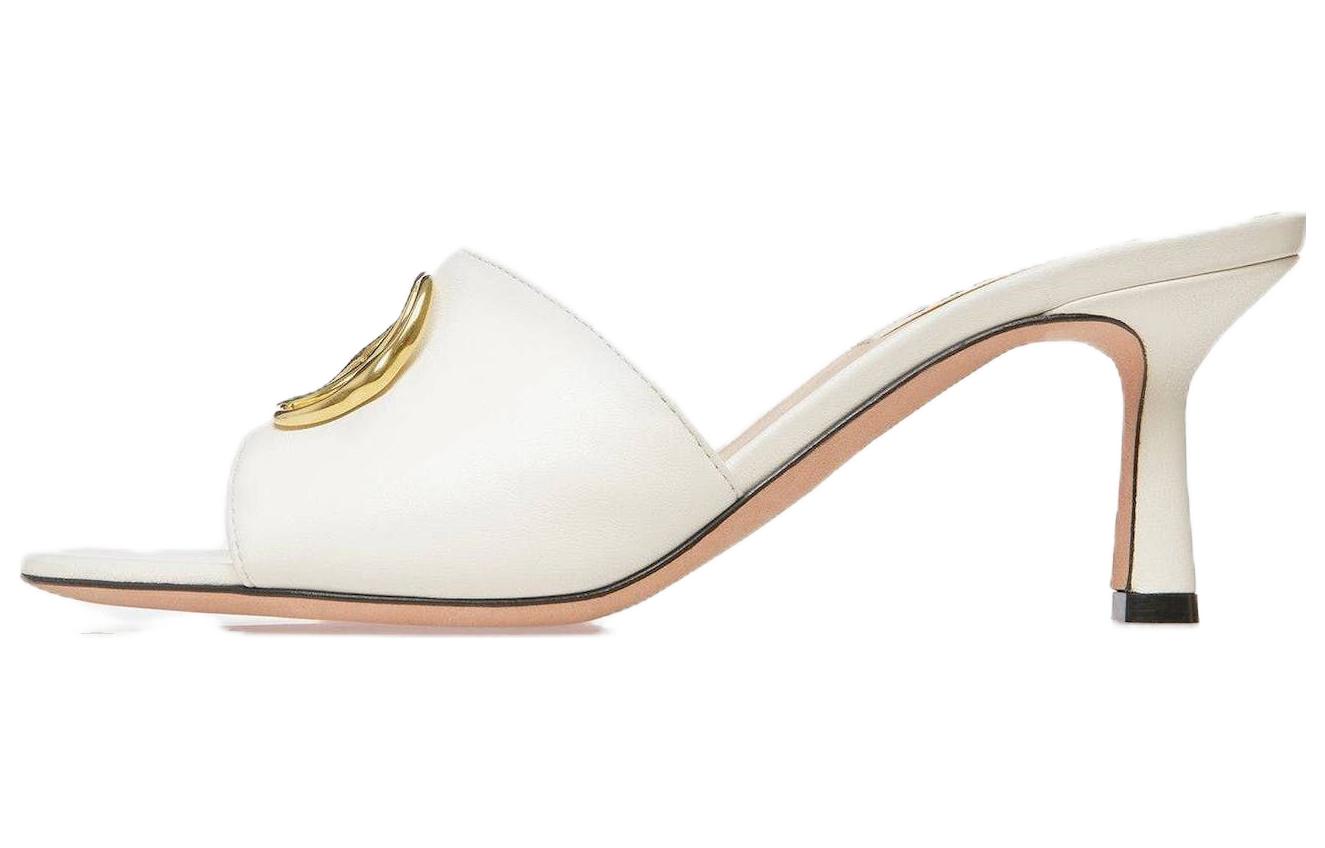 (Women) BALLY Emblem 'White Leather Slide Heels' 6304826