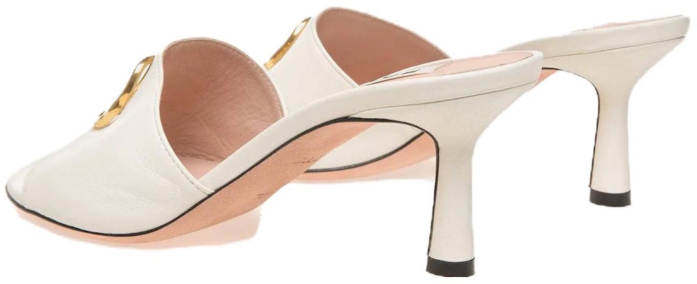 (W) BALLY Sandal Hak Putih Kulit dengan Emblem 6304826 Lookbook (W) BALLY Sandal Hak Putih Kulit dengan Emblem 6304826