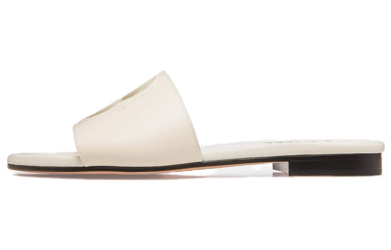 (W) BALLY Emblem 'White Slip-On Slides'